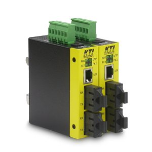 Switches convertidores de medios Fast Ethernet industriales de 3 puertos L2